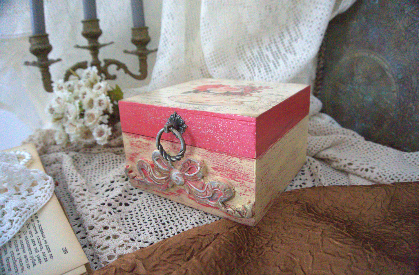 Tea box with 4 compartments 'Scarlet'