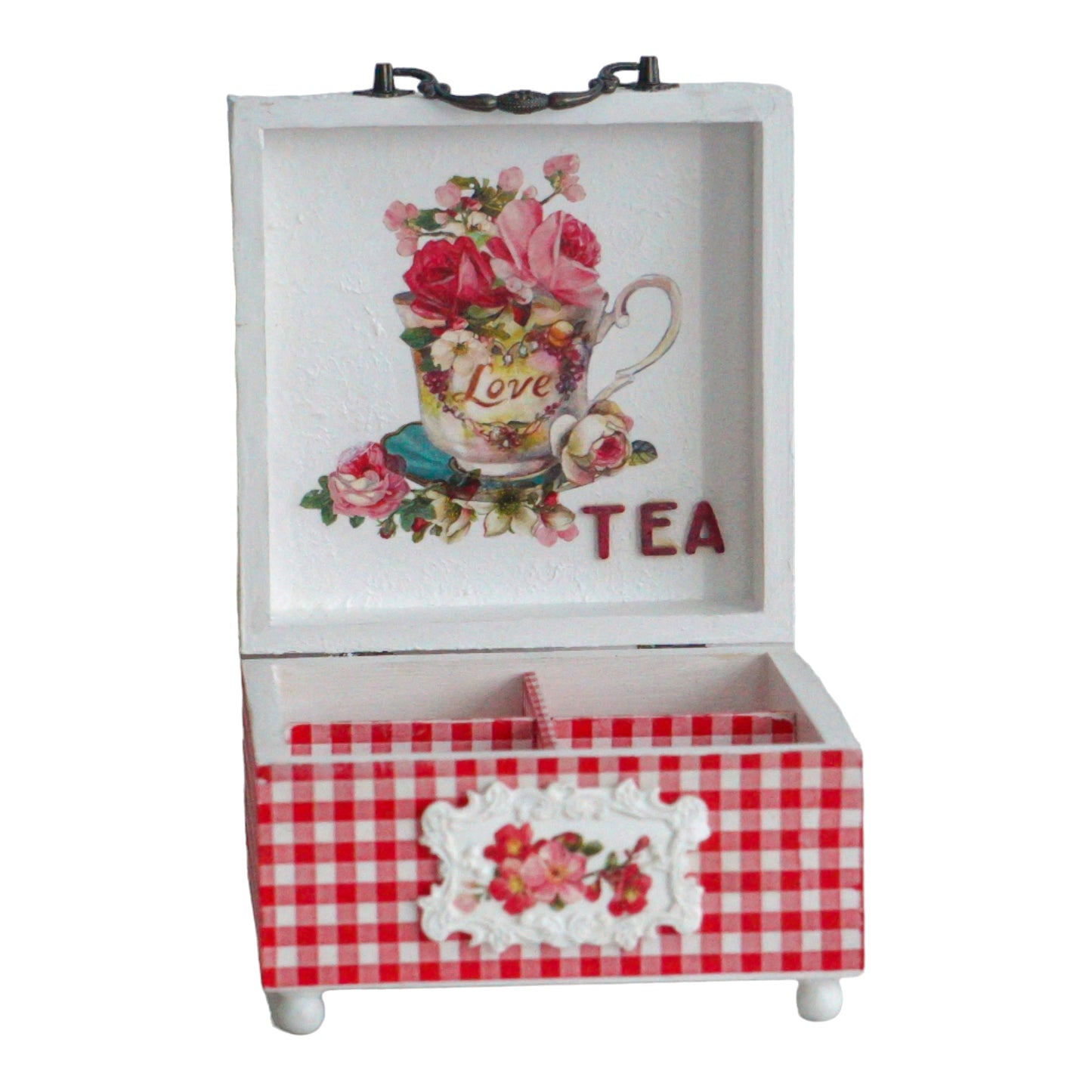 Tea box with 4 compartments 'Abigail'